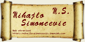 Mihajlo Simončević vizit kartica